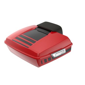 Ridgeline Billiard Red and Vivid Black RUSHMORE Chopped TOUR PACK PAD FOR '97-'23 HARLEY TOURING / SOFTAIL