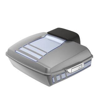 Ridgeline Charcoal Pearl and Brilliant Silver RUSHMORE Chopped TOUR PACK PAD FOR '97-'23 HARLEY TOURING / SOFTAIL