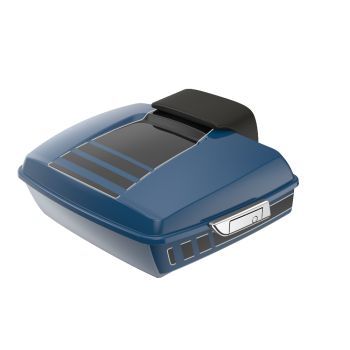 Ridgeline Reed Blue and Vivid Black Chopped Tour Pack with Chrome Latch Hardware