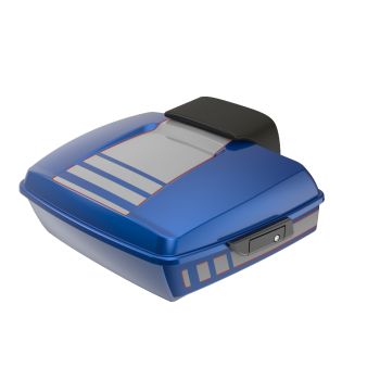 Ridgeline Bright Billiard Blue and Billiard Gray RUSHMORE Chopped TOUR PACK PAD FOR '97-'23 HARLEY TOURING / SOFTAIL