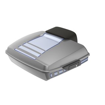 Ridgeline Charcoal Pearl and Brilliant Silver RUSHMORE RAZOR TOUR PACK PAD FOR '97-'23 HARLEY TOURING / SOFTAIL