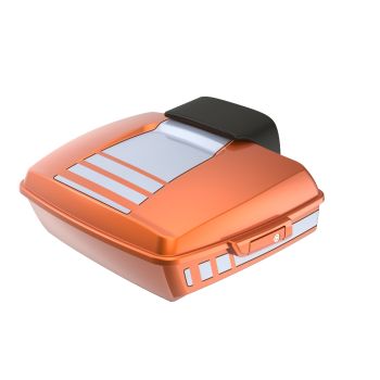 Ridgeline Amber Whiskey and Brilliant Silver RUSHMORE Chopped TOUR PACK PAD FOR '97-'23 HARLEY TOURING / SOFTAIL