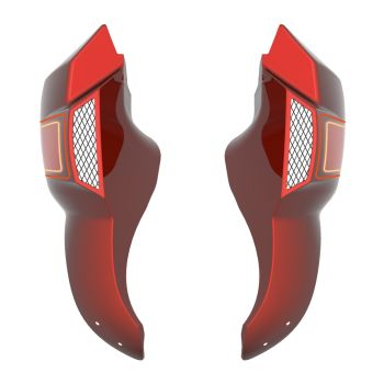 Advanblack Crushed Ice Pearl 8'' Saddlebag Speaker Lids Cover for Harley Davidson Touring 2014-2020
