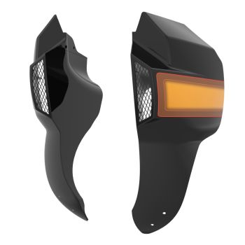 Advanblack Crushed Ice Pearl 8'' Saddlebag Speaker Lids Cover for Harley Davidson Touring 2014-2020
