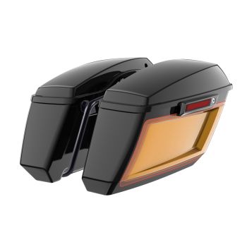 Tobacco Fade Holeshot Performance Saddlebag Kit Color Matched Latch For M8 Low Rider S/ ST