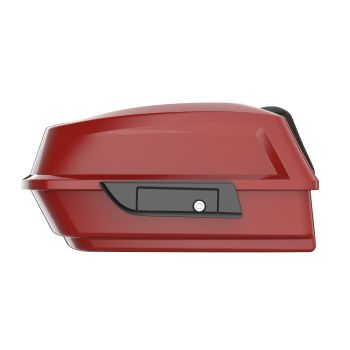 Advanblack King Rear Tour Trunk Pack Luggage Trunk Pad Red Hot Sunglo For '97-'21 Harley Touring Street Electra Road Glide Without Holes for Rear Speaker and Led Light