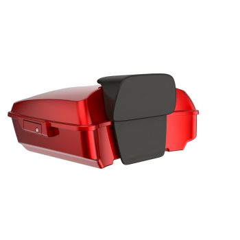 Brilliant Red Color Matched Latch Hardware Rushmore Chopped Tour Pack Pad For  '97-'22 Harley Touring / Softail