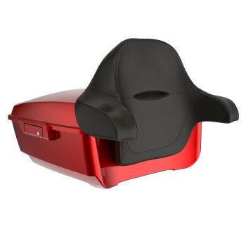 Brilliant Red Color Matched Latch Hardware Rushmore King Tour Pack Pad For  '97-'22 Harley Touring / Softail