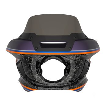 Advanblack Daybrake Purple Abyss Denim Glossy Black Forged Carbon Fiber ST Outer Fairing for Harley M8 Softai