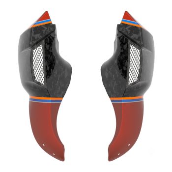 Advanblack Daybrake Red Rock Glossy Black Forged Carbon Fiber Lower Leg Fairing for '12-'17 Dyna Low Rider, Street Bob & '18-Later Softail Low Rider S/ ST, Street Bob