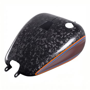 Advanblack Daybrake Copperhead Glossy Black Forged Carbon Fiber Fuel Tank Shell Cover for 2020-Later Softail Low Rider S/ ST