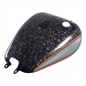 Advanblack Daybrake Dark Platinum Glossy Black Forged Carbon Fiber Fuel Tank Shell Cover for 2020-Later Softail Low Rider S/ ST