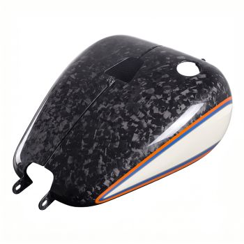 Advanblack Daybrake Golden White Pearl Glossy Black Forged Carbon Fiber Fuel Tank Shell Cover for 2020-Later Softail Low Rider S/ ST