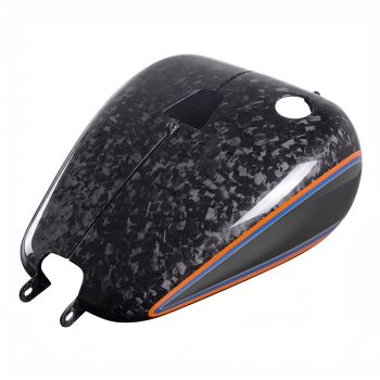Advanblack Daybrake Iron Horse Metallic Glossy Black Forged Carbon Fiber Fuel Tank Shell Cover for 2020-Later Softail Low Rider S/ ST