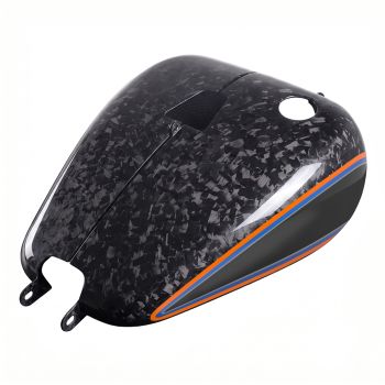 Advanblack Daybrake Midnight Firestorm Glossy Black Forged Carbon Fiber Fuel Tank Shell Cover for 2020-Later Softail Low Rider S/ ST