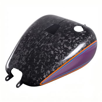 Advanblack Daybrake Poison Berry Glossy Black Forged Carbon Fiber Fuel Tank Shell Cover for 2020-Later Softail Low Rider S/ ST
