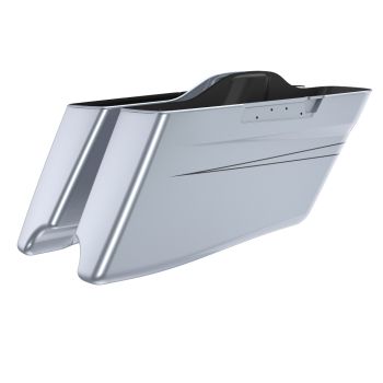 Advanblack Brilliant Silver CVO Style Tapered Stretched Extended Saddlebag Bottoms for Harley Davidson 2014+ Touring