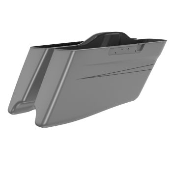 Advanblack Charcoal Denim CVO Style Tapered Stretched Extended Saddlebag Bottoms for Harley Davidson 2014+ Touring