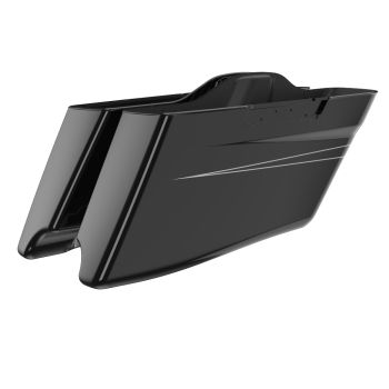 Advanblack Vivid Black CVO Style Tapered Stretched Extended Saddlebag Bottoms for Harley Davidson 2014+ Touring