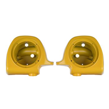 Advanblack Color-Matched Chrome Yellow Pearl 6.5" Speaker Pods for 83'- 13' Lower Fairing Vented Harley Davidson Touring