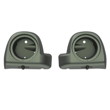 Advanblack Deadwood Green Denim 6.5' Speaker Pods Rushmore Lower Vented Fairings fit  2014+ Harley Davidson Touring