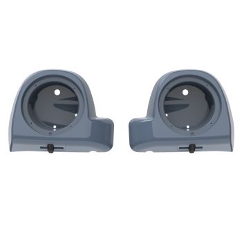 Advanblack Gunship Gray Speaker Box Pod Lower Vented Fairings for 2014+ Harley Davidson Touring