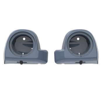 Advanblack Gunship Gray Speaker Box Pod Lower Vented Fairings for 2014+ Harley Davidson Touring