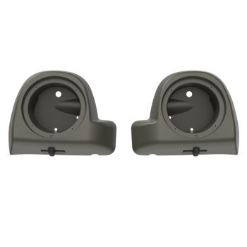 Advanblack Industrial Gray Denim Speaker Box Pod Lower Vented Fairings for 2014+ Harley Davidson Touring