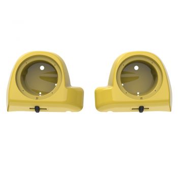 Industrial Yellow Rushmore Lower Vented Fairings Speaker Pods for 2014+ Harley Davidson Touring