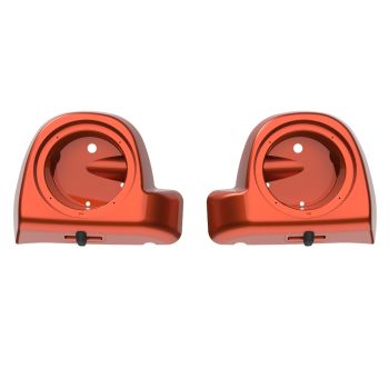 Advanblack Orange Lava 6.5' Speaker Pods Rushmore Lower Vented Fairings fit  2014+ Harley Davidson Touring