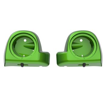 Advanblack Radioactive Green 6.5' Speaker Pods Rushmore Lower Vented Fairings fit  2014+ Harley Davidson Touring