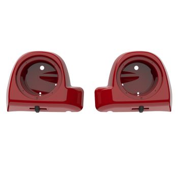 Advanblack Redline Red Speaker Box Pod Lower Vented Fairings for 2014+ Harley Davidson Touring