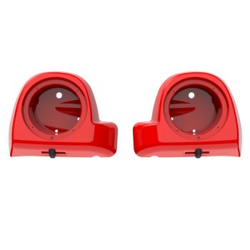 Advanblack Scarlet Red Speaker Box Pod Lower Vented Fairings for 2014+ Harley Davidson Touring