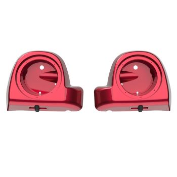 Advanblack Velocity Red Sunglo 6.5" Speaker Pods Lower Vented Fairings fit 2014+ Harley Davidson Touring