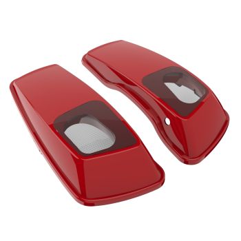 Advanblack Billiard Red Hard Saddlebag Speaker Lids Cover for 2014+ Harley Davidson Touring Street Road Glide