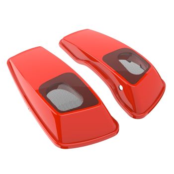 Advanblack Crushed Ice Pearl Hard Saddlebag Speaker Lids Cover for Harley Touring '14-'21