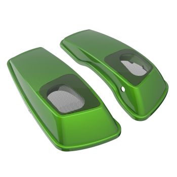 Advanblack Radioactive Green Waterproof 6x9 Saddlebag Speaker Lids Cover for Harley Davidson Touring 2014+