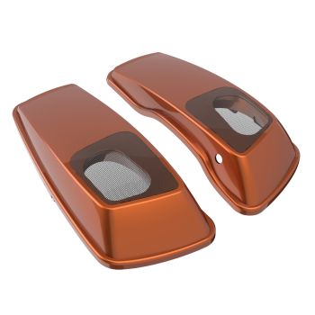 Advanblack Scorched Orange Saddlebag Speaker Lids Cover 6x9 Harley Touring 2014+