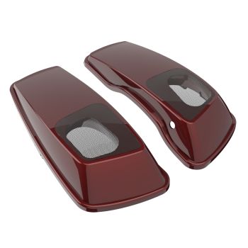 Advanblack Crushed Ice Pearl Hard Saddlebag Speaker Lids Cover for Harley Touring '14-'21
