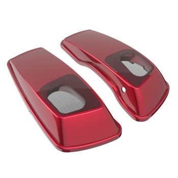 Advanblack Velocity Red Sunglo Hard Saddlebag Speaker Lids Cover for Harley Davidson Touring '14-'21