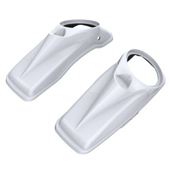 Advanblack Crushed Ice Pearl 8'' Saddlebag Speaker Lids Cover for Harley Davidson Touring 2014-2020