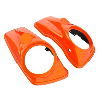 Wicked Orange Pearl 8'' Saddlebag Speaker Lids Cover for Harley Davidson Touring  2014+