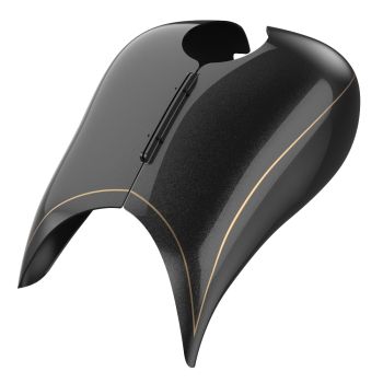 Advanblack Black Quartz Extended Stretched Tank Cover for Harley 2008-2020 Street Glide & Road Glide 