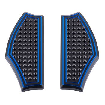 Advanblack Black with Blue Vengeance Rear Passenger Floorboards For Harley Tourings