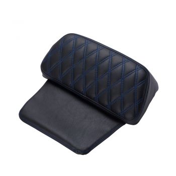 Advanblack Blue Diamond Pattern Stitching Chopped Tour Pack Cushion Razor Backrest Pillow Pad For 2014-2018 Harley Tour-Pak Luggage 