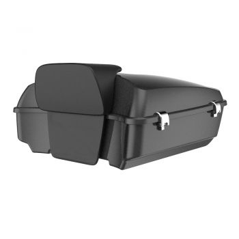Advanblack Black Quartz Chopped Tour Pack Pad Luggage Trunk For '97-'20 Harley Touring Street Electra Road Glide