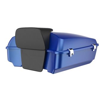 Advanblack Blue Max Chopped Tour Pack Pad Luggage Trunk For '97-'20 Harley Davidson Touring Street Electra Road Glide