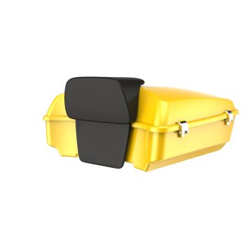 Advanblack Chrome Yellow Chopped Tour Pack Pad Luggage Trunk For '97-'21 Harley Davidson Touring Street Electra Road Glide
