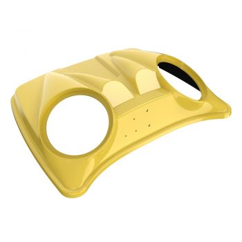 Industrial Yellow Dual 8'' Speaker Lids for Advanblack / OEM Harley Rushmore style Razor, Chopped & King Tour Pak