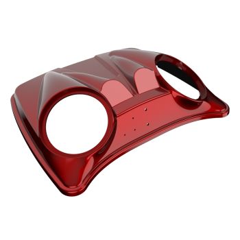 Heirloom Red Fade Dual 8'' Speaker Lids for Advanblack / OEM Harley Rushmore style Razor, Chopped & King Tour Pak